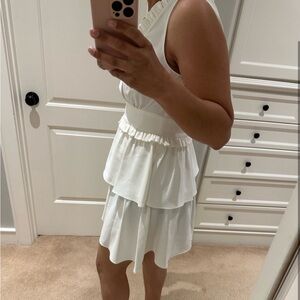 Amanda Uprichard White Ruffle Dress